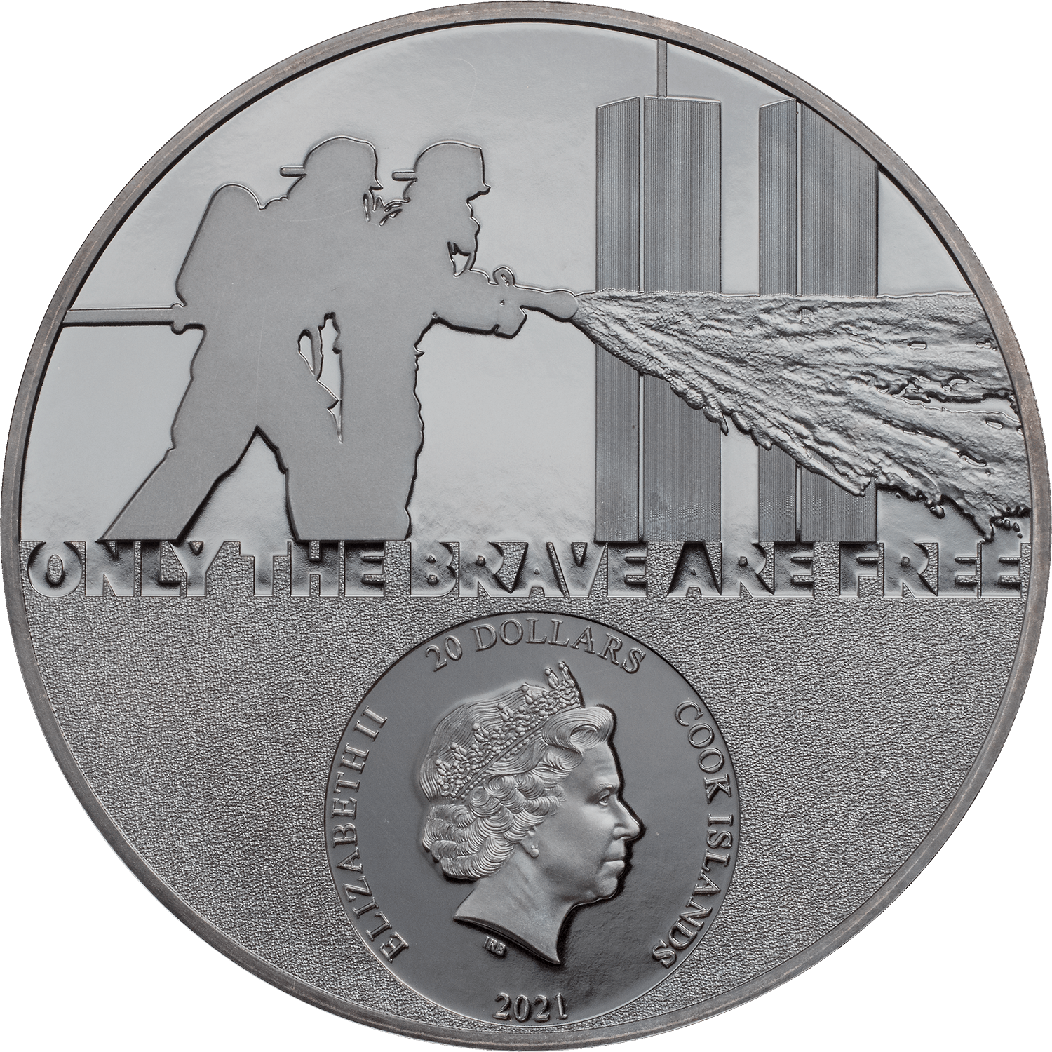 FIREFIGHTER Real Heroes 3 Oz Silver Coin $20 Cook Islands 2021 - PARTHAVA COIN