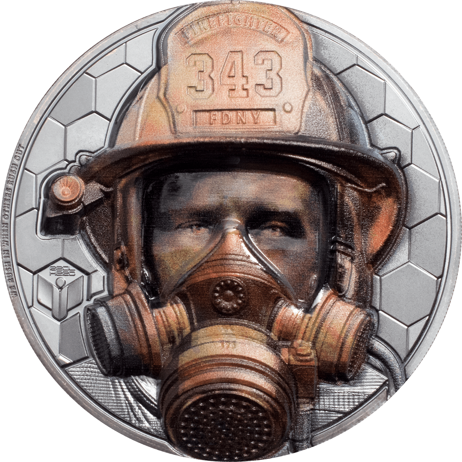 FIREFIGHTER Real Heroes 3 Oz Silver Coin $20 Cook Islands 2021 - PARTHAVA COIN