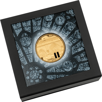 NOTRE DAME DE PARIS Tiffany Art 5 Oz Gold Coin $500 Palau 2021 - PARTHAVA COIN
