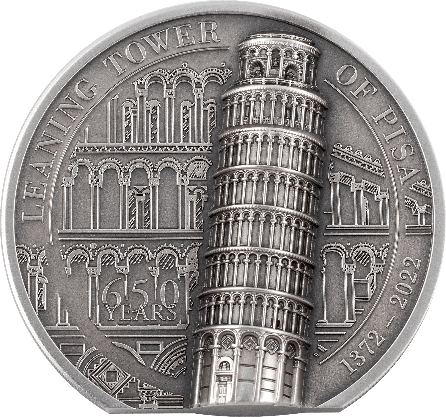 LEANING TOWER OF PISA 2 Oz Silver Coin $10 Cook Islands 2022 - PARTHAVA COIN