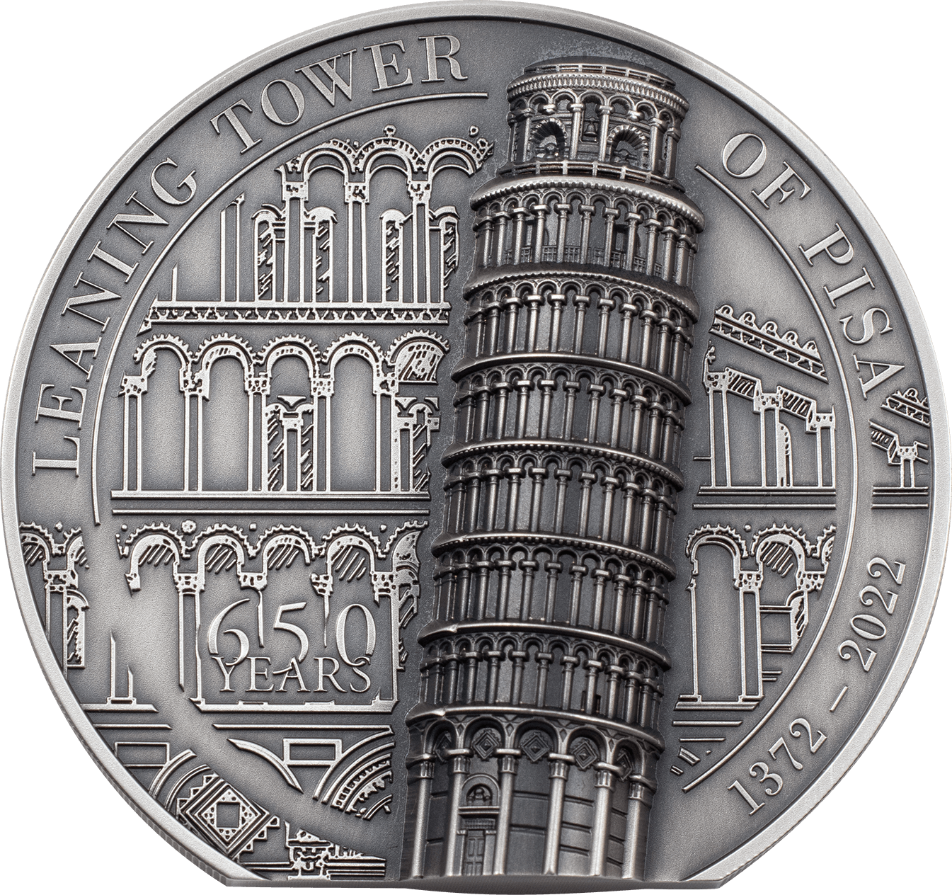 LEANING TOWER OF PISA 5 Oz Silver Coin $25 Cook Islands 2022 - PARTHAVA COIN