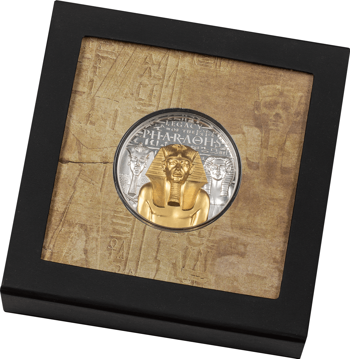 LEGACY OF THE PHARAOHS Gilded Proof 3 Oz Silver Coin $20 Cook Islands 2022 - PARTHAVA COIN