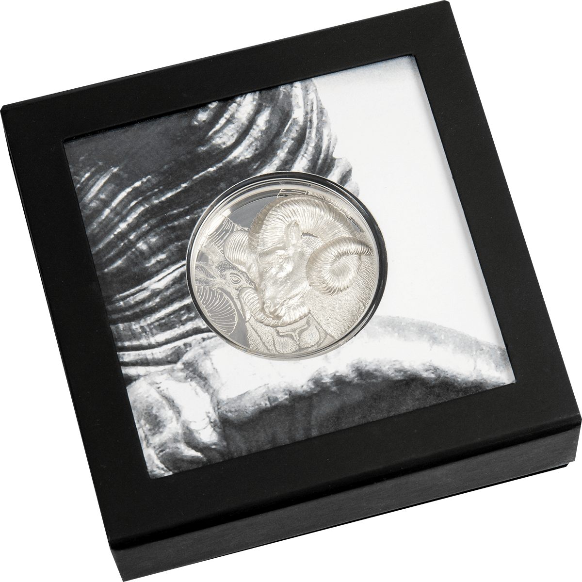 MAGNIFICENT ARGALI Wild Mongolia Ram 3 Oz Silver Coin 2000 Togrog Mongolia 2022 - PARTHAVA COIN