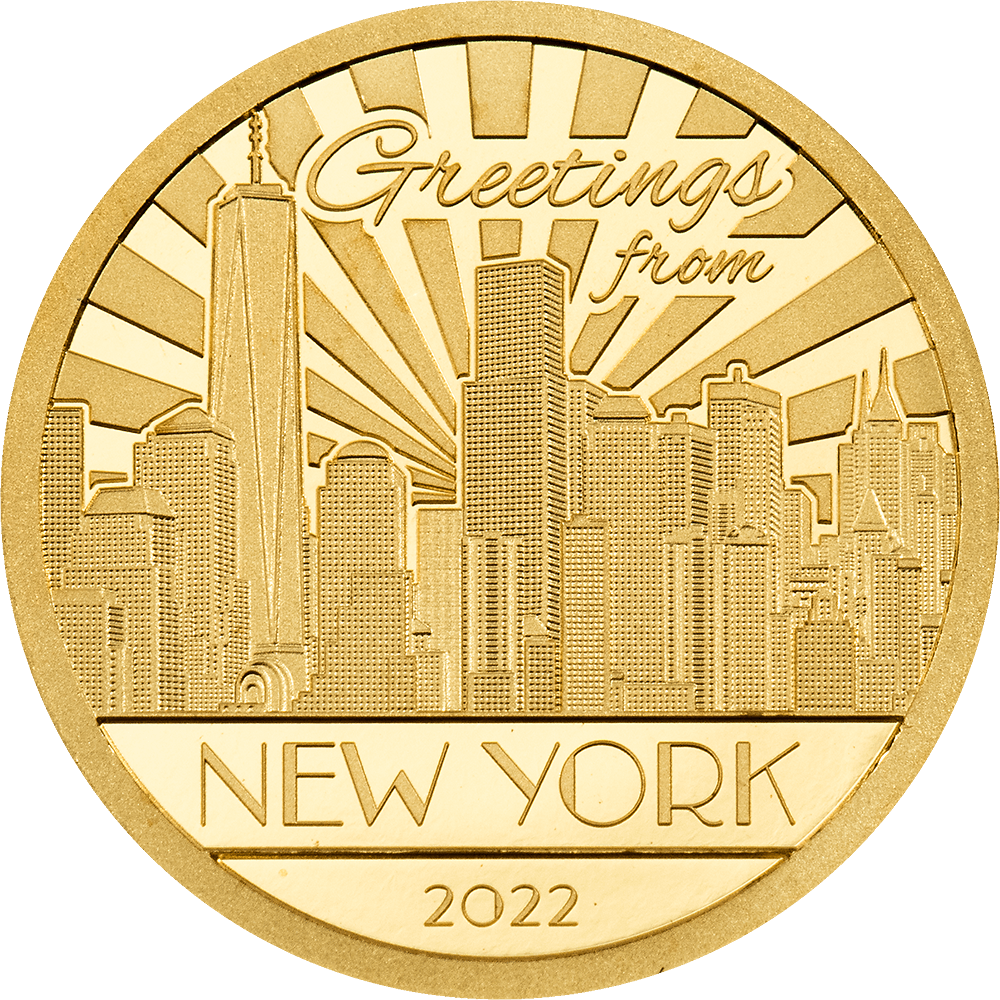NEW YORK Big City Lights Gold Coin $5 Cook Islands 2022 - PARTHAVA COIN