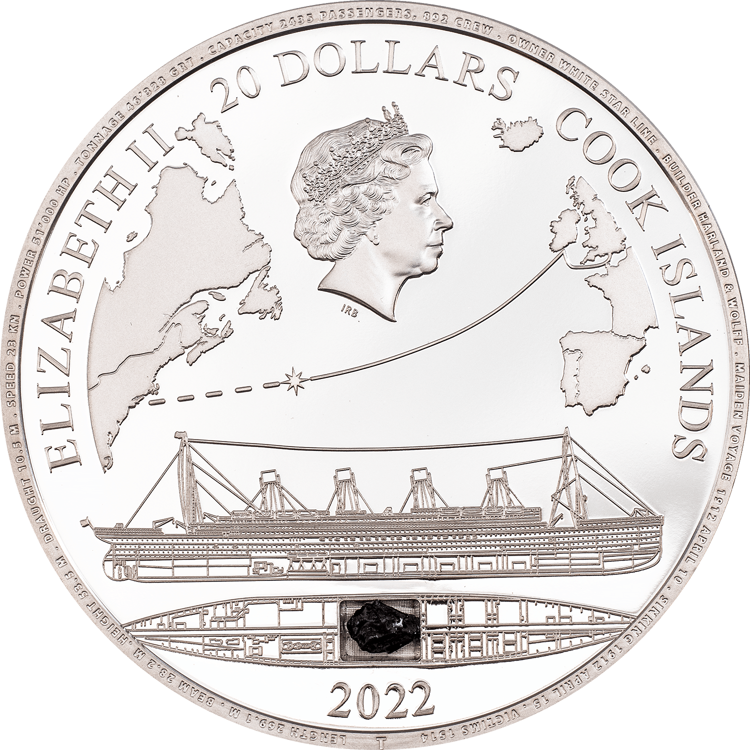 TITANIC 3 Oz Silver Coin $20 Cook Islands 2022 - PARTHAVA COIN