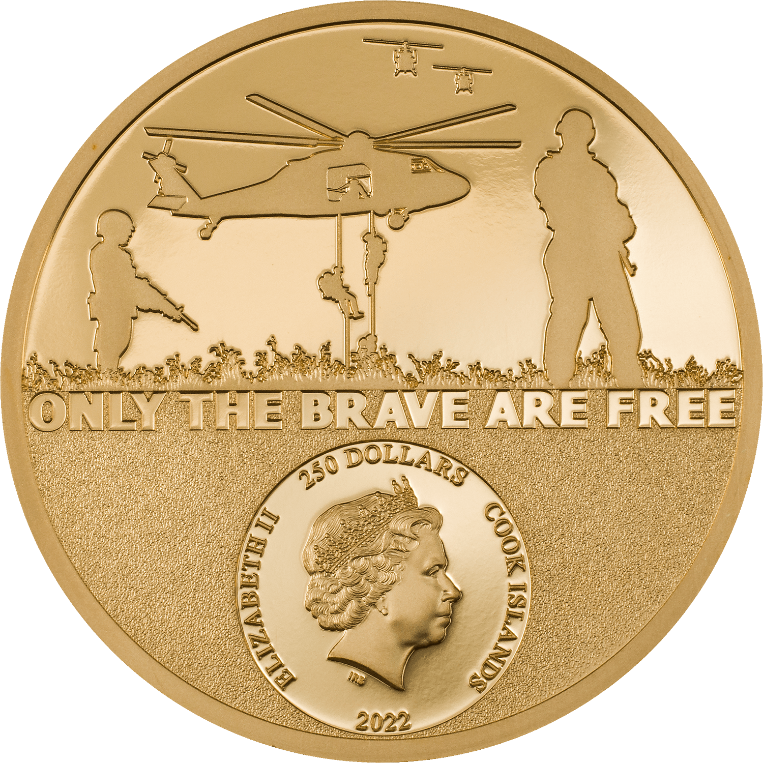 SPECIAL FORCES Real Heroes 1 Oz Gold Coin $250 Cook Islands 2022 - PARTHAVA COIN