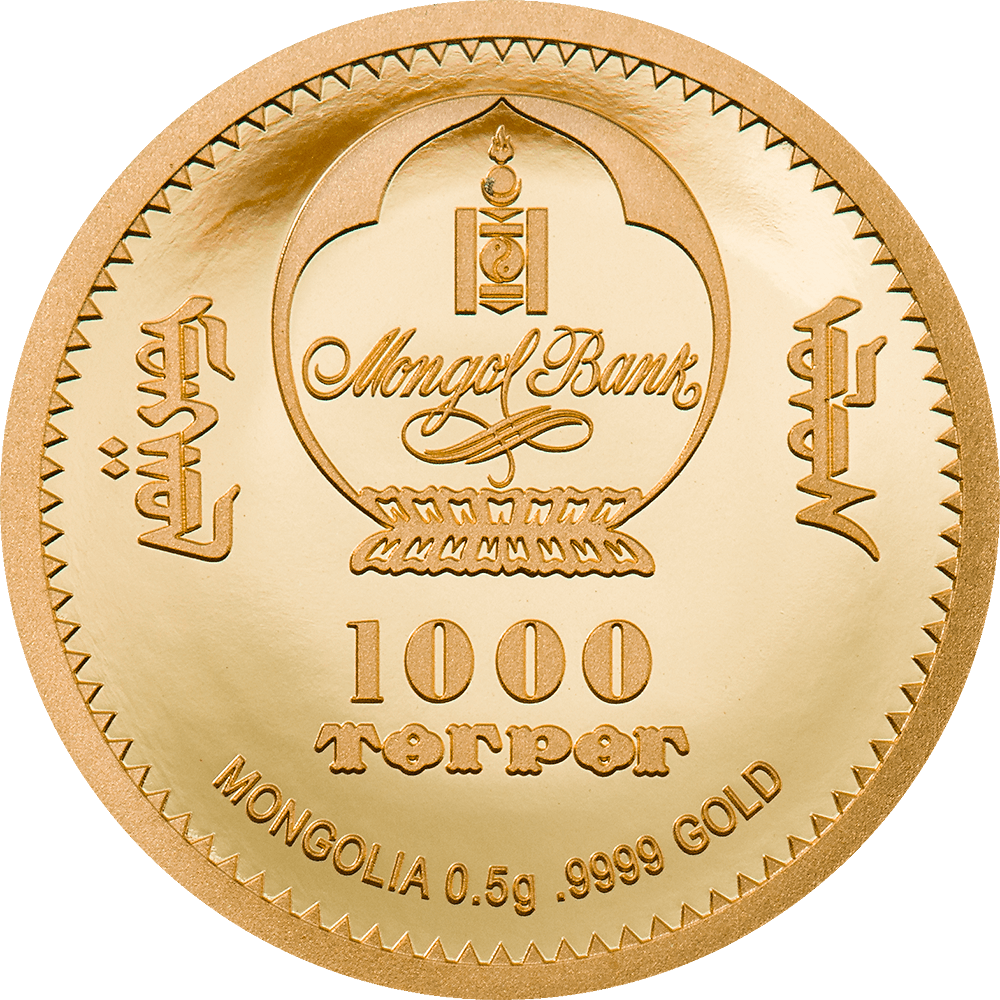 YEAR OF THE RABBIT Lunar Collection Gold Coin 1000 Togrog Mongolia 2023 - PARTHAVA COIN