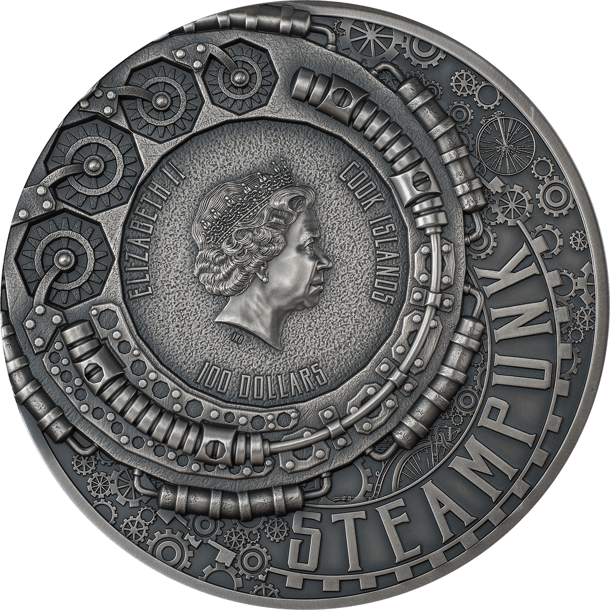 JET PACK Steampunk 1 Kg Kilo Edition Silver Coin $100 Cook Islands 2023 ...