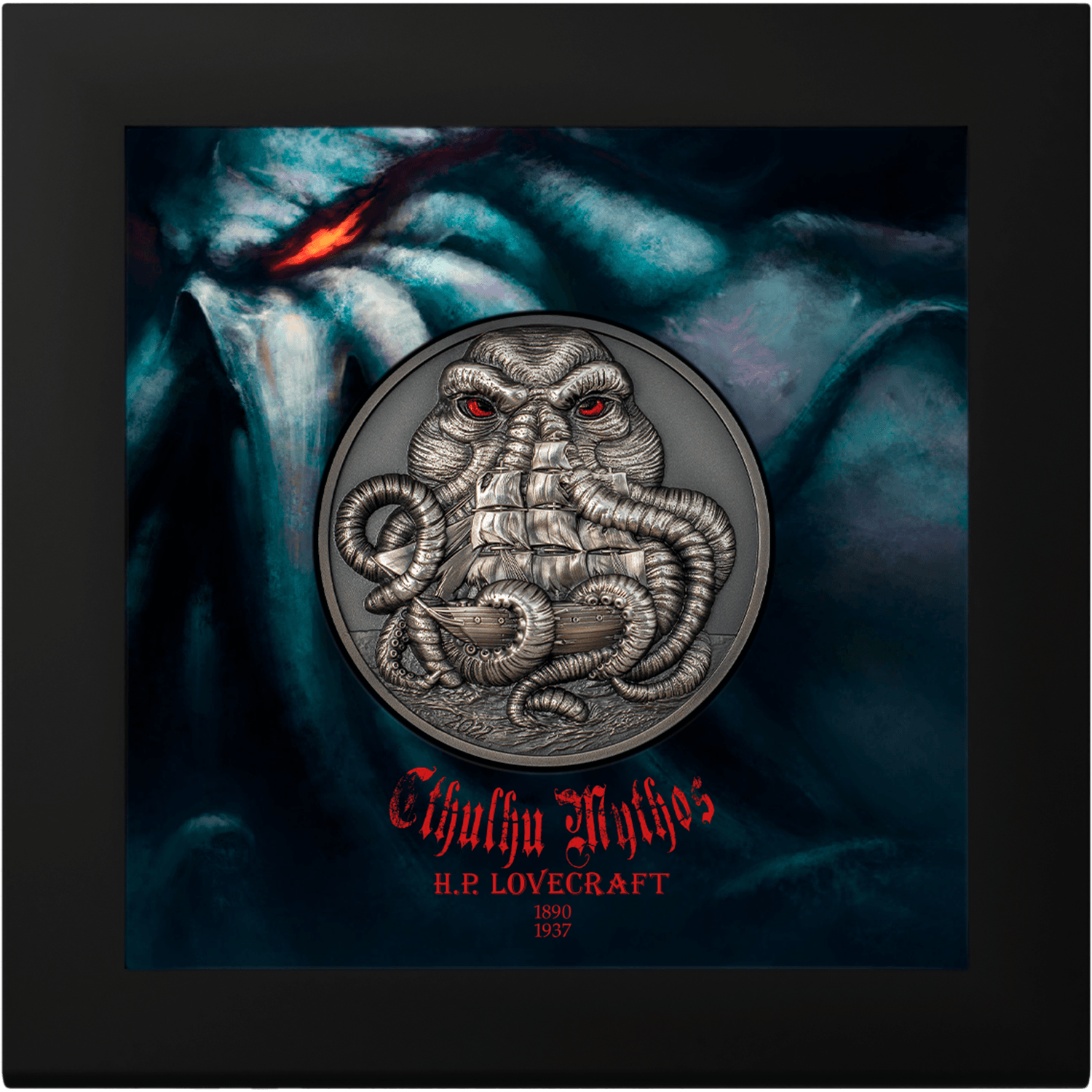 CTHULHU Howard Phillips Lovecraft 3 Oz Silver Coin $20 Palau 2022 - PARTHAVA COIN