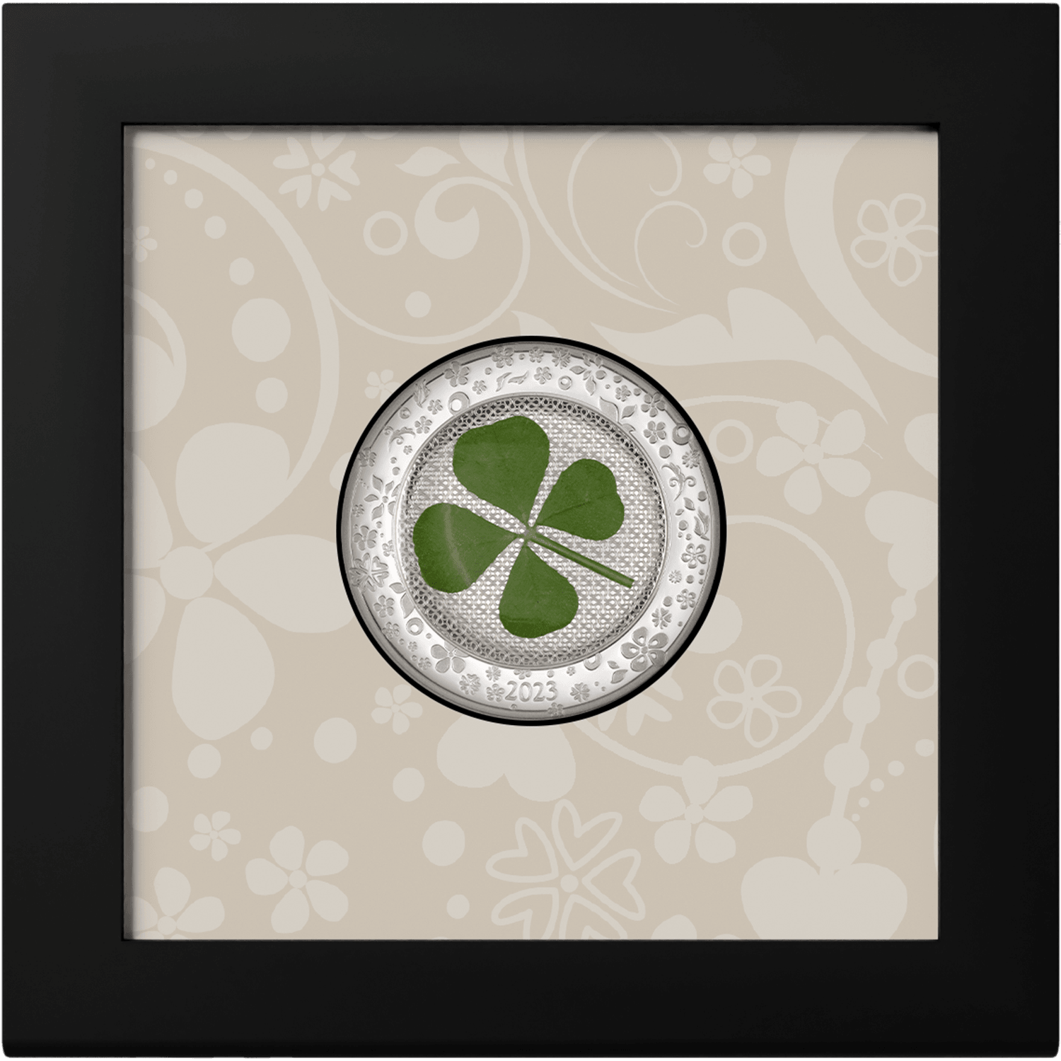 OUNCE OF LUCK Four Leaf Clover 1 Oz Silver Coin $5 Palau 2023 - PARTHAVA COIN