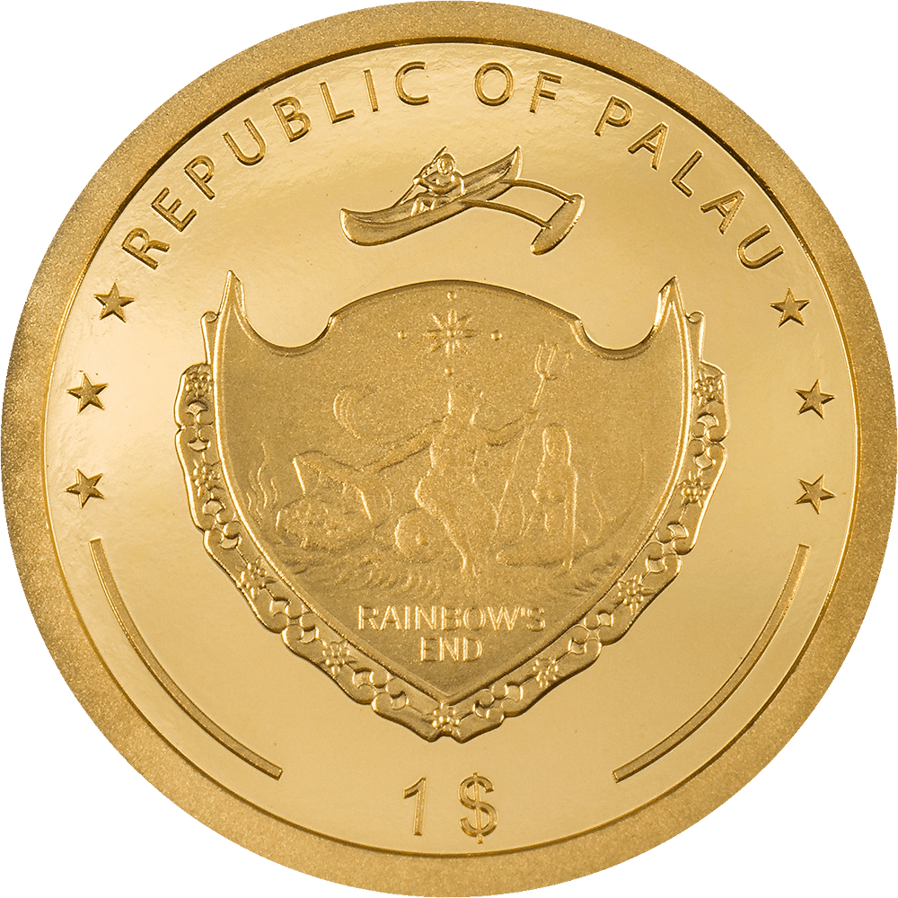 OUNCE OF LUCK Four Leaf Clover Gold Coin $1 Palau 2023 - PARTHAVA COIN