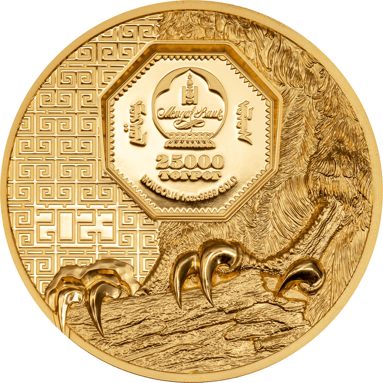FALCON Wild Mongolia 1 Oz Gold Coin 25000 Togrog Mongolia 2023 - PARTHAVA COIN