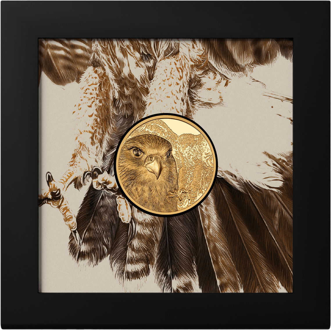 FALCON Wild Mongolia 1 Oz Gold Coin 25000 Togrog Mongolia 2023 - PARTHAVA COIN