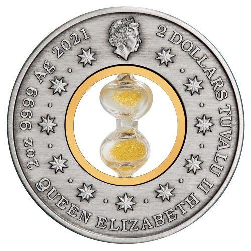 HOURGLASS 2 Oz Silver Coin $2 Tuvalu 2021 - PARTHAVA COIN