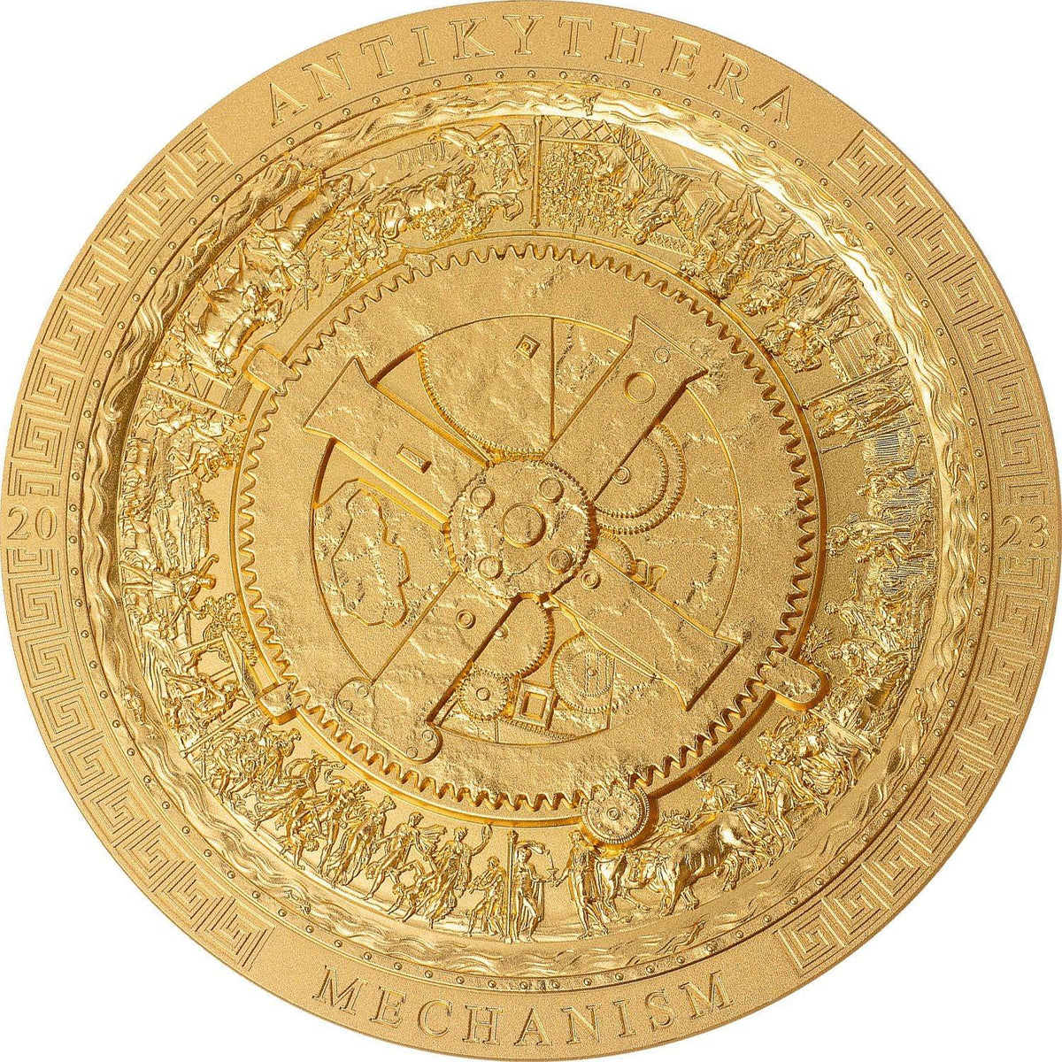 ANTIKYTHERA MECHANISM Gilded Archeology Symbolism Antiqued 3 Oz Silver ...