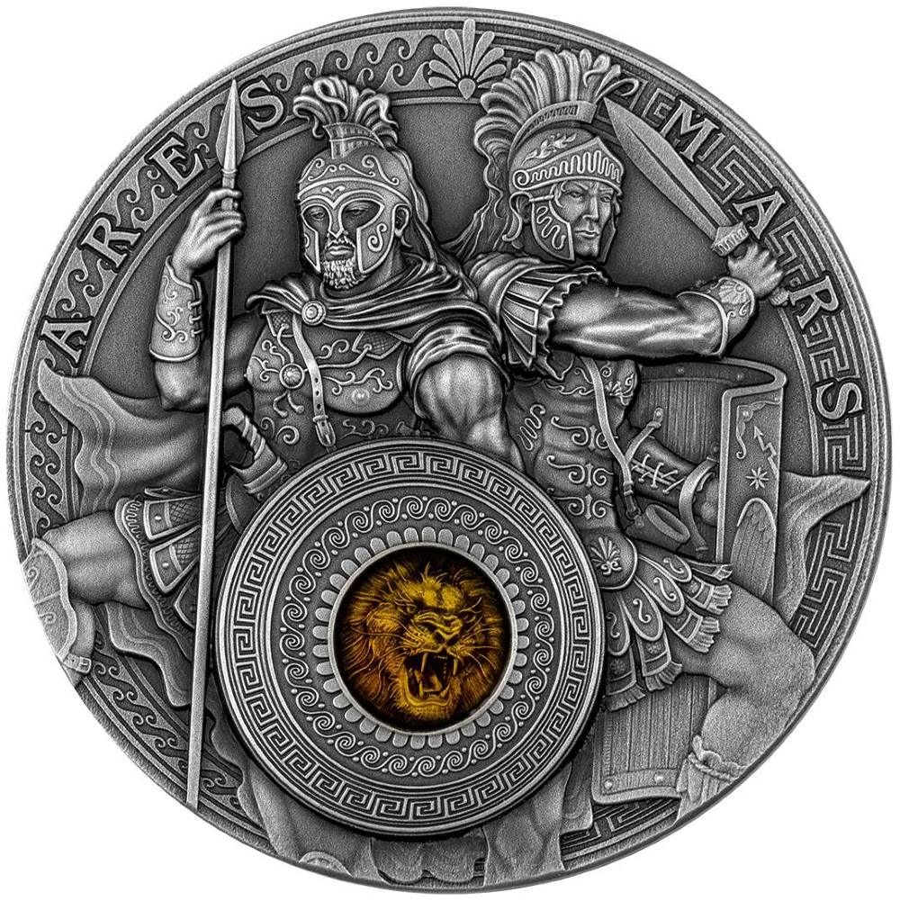 ARES & MARS GODS 2 Oz Silver Coin 5$ Niue 2021 - PARTHAVA COIN