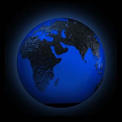 BLUE MARBLE Glow in the Dark Spherical 3 Oz Silver Coin $5 Barbados 2023 - PARTHAVA COIN