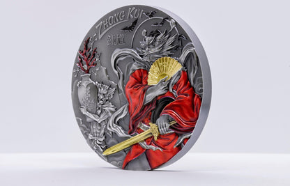 ZHONG KUI Gilded Asian Mythology 3 Oz Silver Coin 20$ Cook Islands 2020 - PARTHAVA COIN