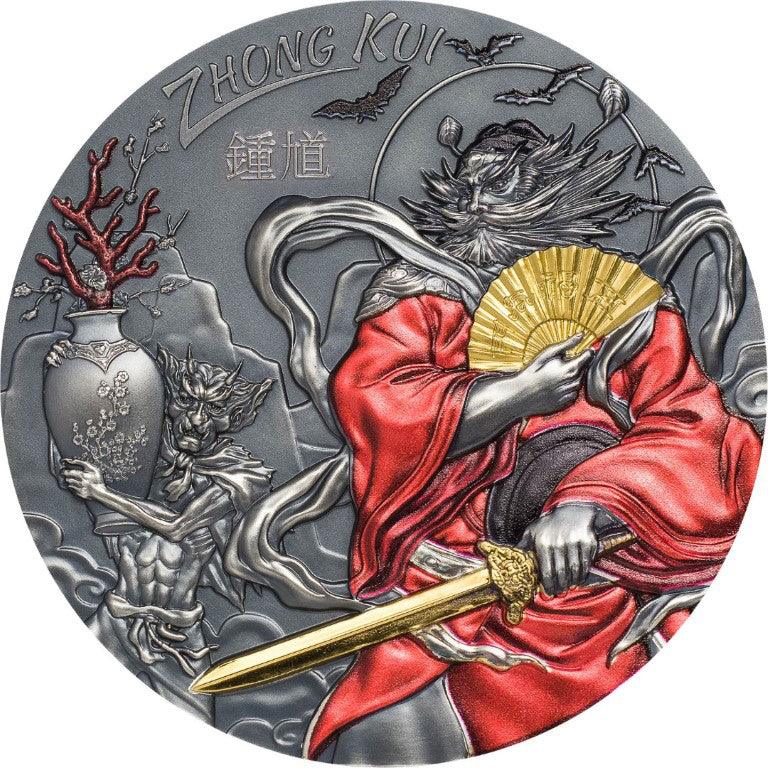 ZHONG KUI Gilded Asian Mythology 3 Oz Silver Coin 20$ Cook Islands 2020 - PARTHAVA COIN