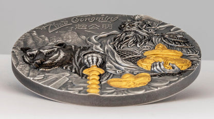 ZHAO GONGMING Gilded Asian Mythology 3 Oz Silver Coin 20$ Cook Islands 2021 - PARTHAVA COIN