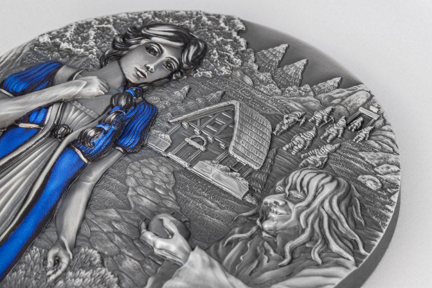 SNOW WHITE Fairy Tales Fables 3 Oz Silver Coin 20$ Cook Islands 2021 - PARTHAVA COIN
