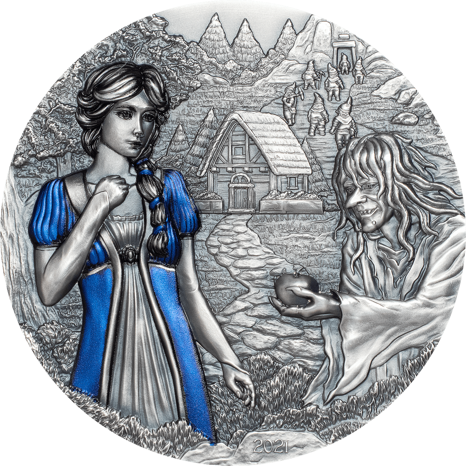 SNOW WHITE Fairy Tales Fables 3 Oz Silver Coin 20$ Cook Islands 2021 - PARTHAVA COIN
