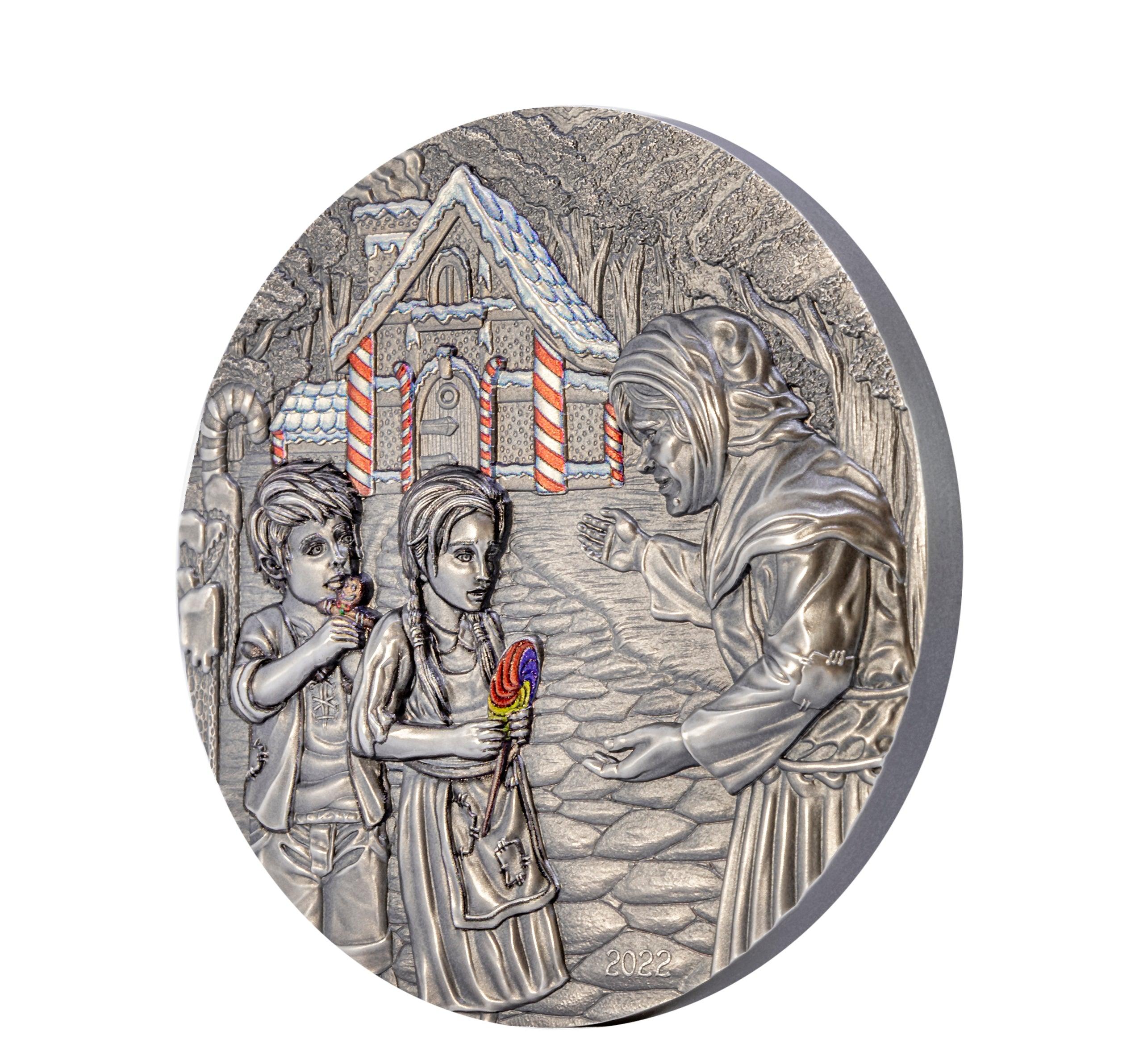 HANSEL AND GRETEL Fairy Tales Fables 3 Oz Silver Coin $20 Cook Islands 2022 - PARTHAVA COIN
