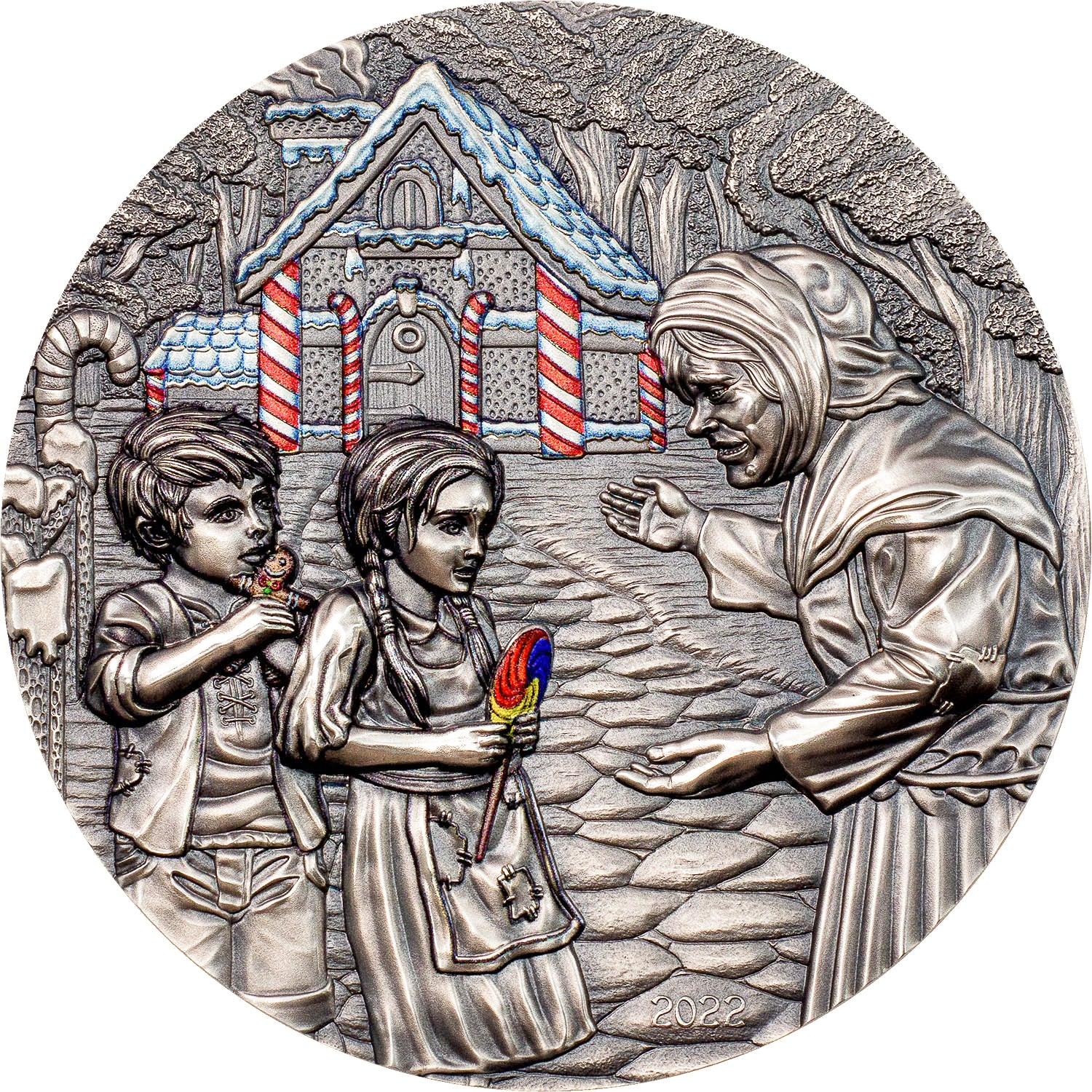 HANSEL AND GRETEL Fairy Tales Fables 3 Oz Silver Coin $20 Cook Islands 2022 - PARTHAVA COIN