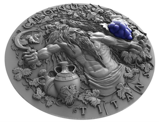 CRONUS Greek Titans 2 Oz Silver Coin 2$ Niue 2018 - PARTHAVA COIN