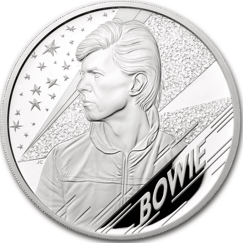 DAVID BOWIE Music Legends 5 Oz Silver Coin 10 Pounds United Kingdom 2020 - PARTHAVA COIN