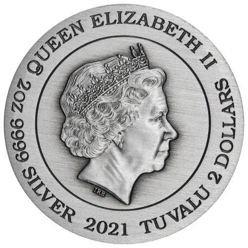 DOUBLE DRAGON AND YIN YANG KOI 2 Oz Silver Coin $2 Tuvalu 2021 - PARTHAVA COIN
