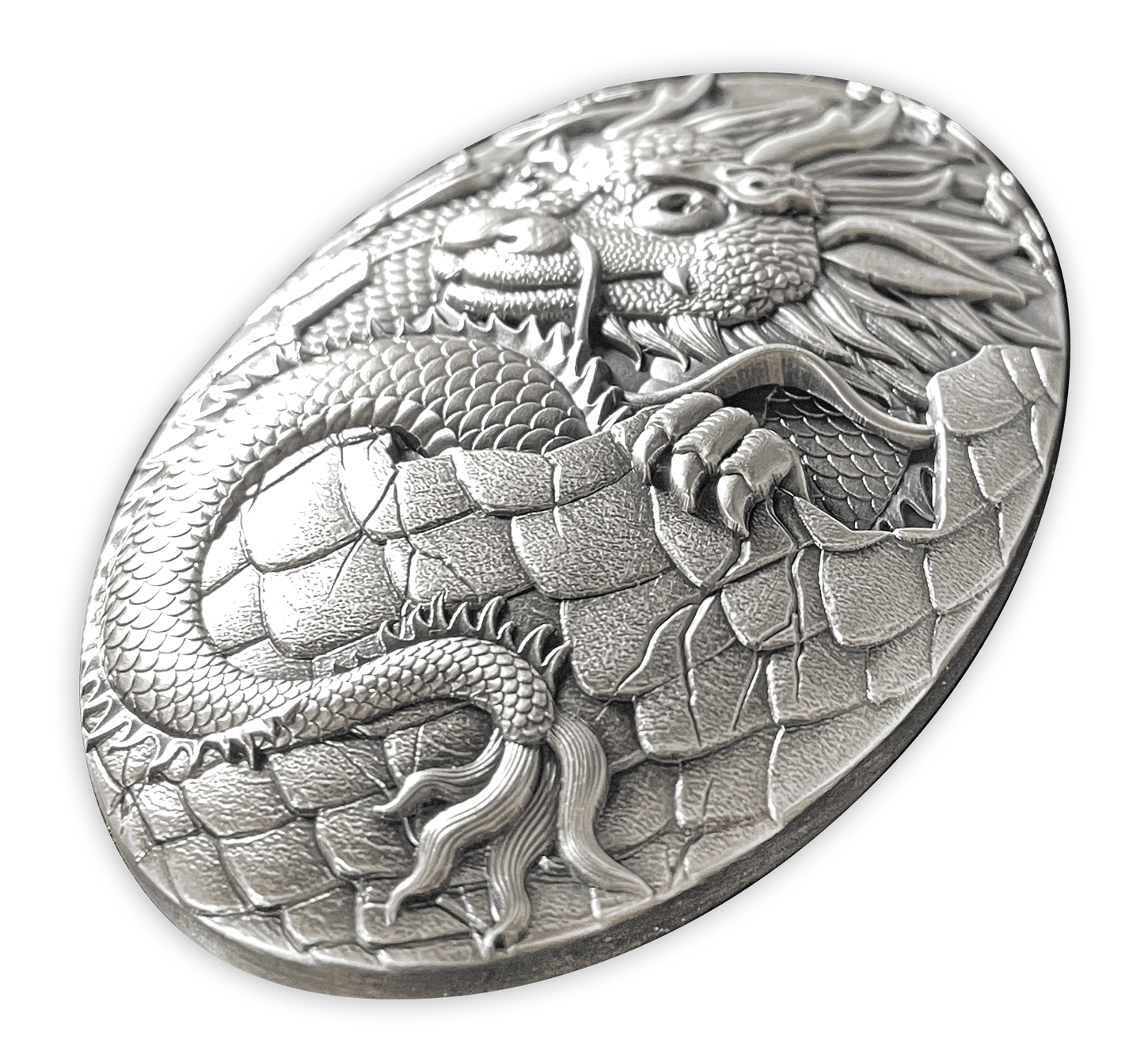 DRAGON EGG 3D Shaped 5 Oz Silver Coin 250 Francs Djibouti 2024 - PARTHAVA COIN