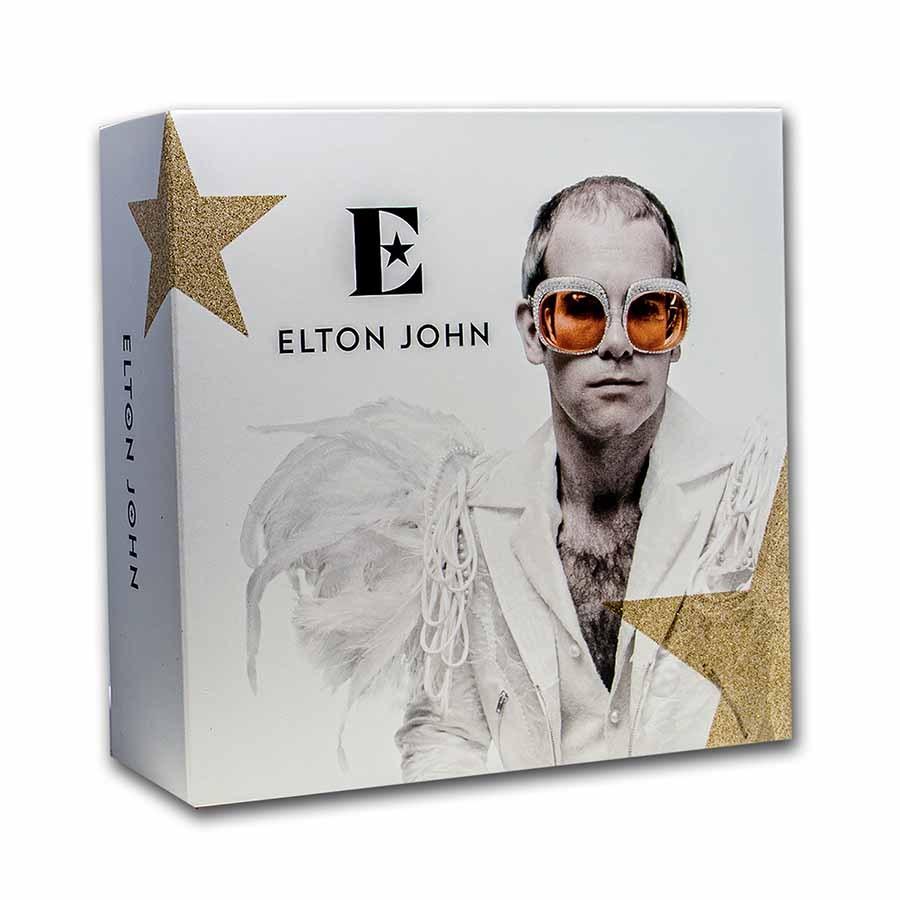 ELTON JOHN Music Legends 5 Oz Silver Coin 10 Pounds United Kingdom 2020 - PARTHAVA COIN