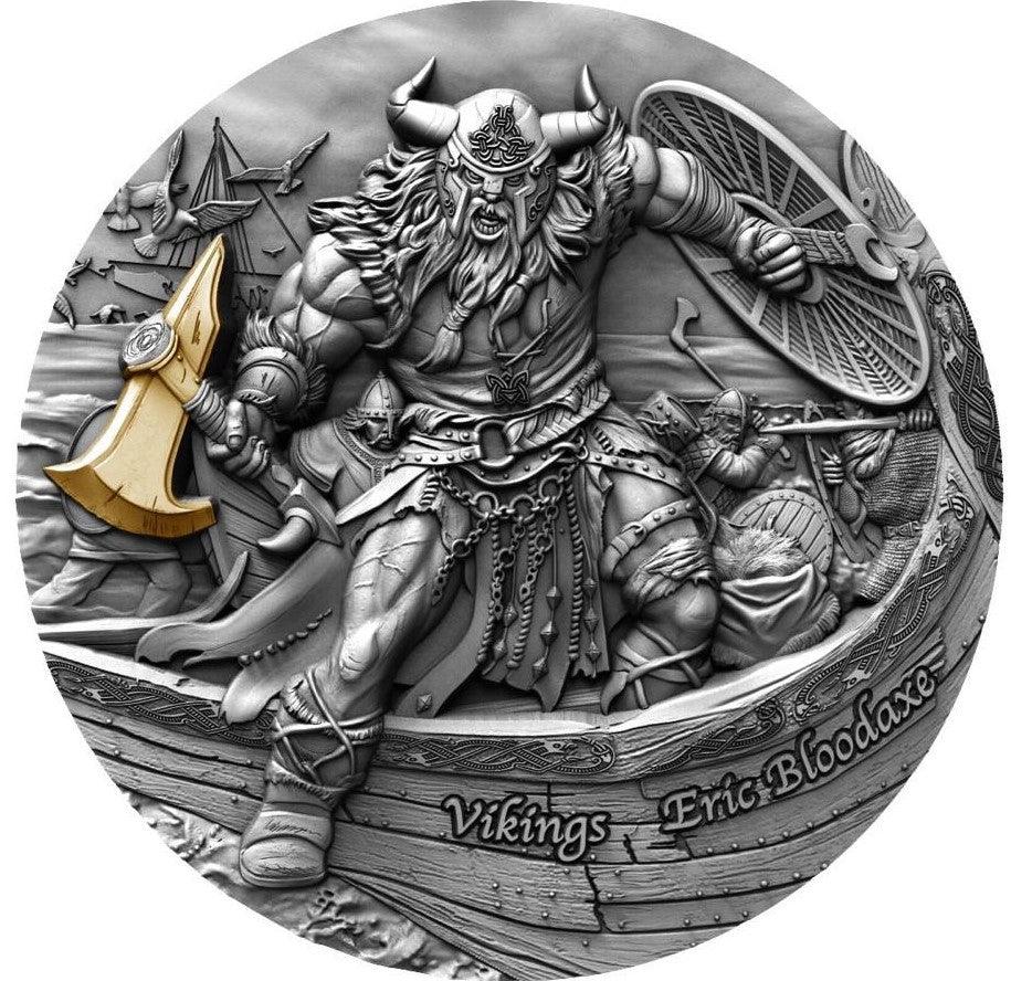 ERIC BLOODAXE Vikings 2 Oz Silver Coin 5$ Niue 2020 - PARTHAVA COIN