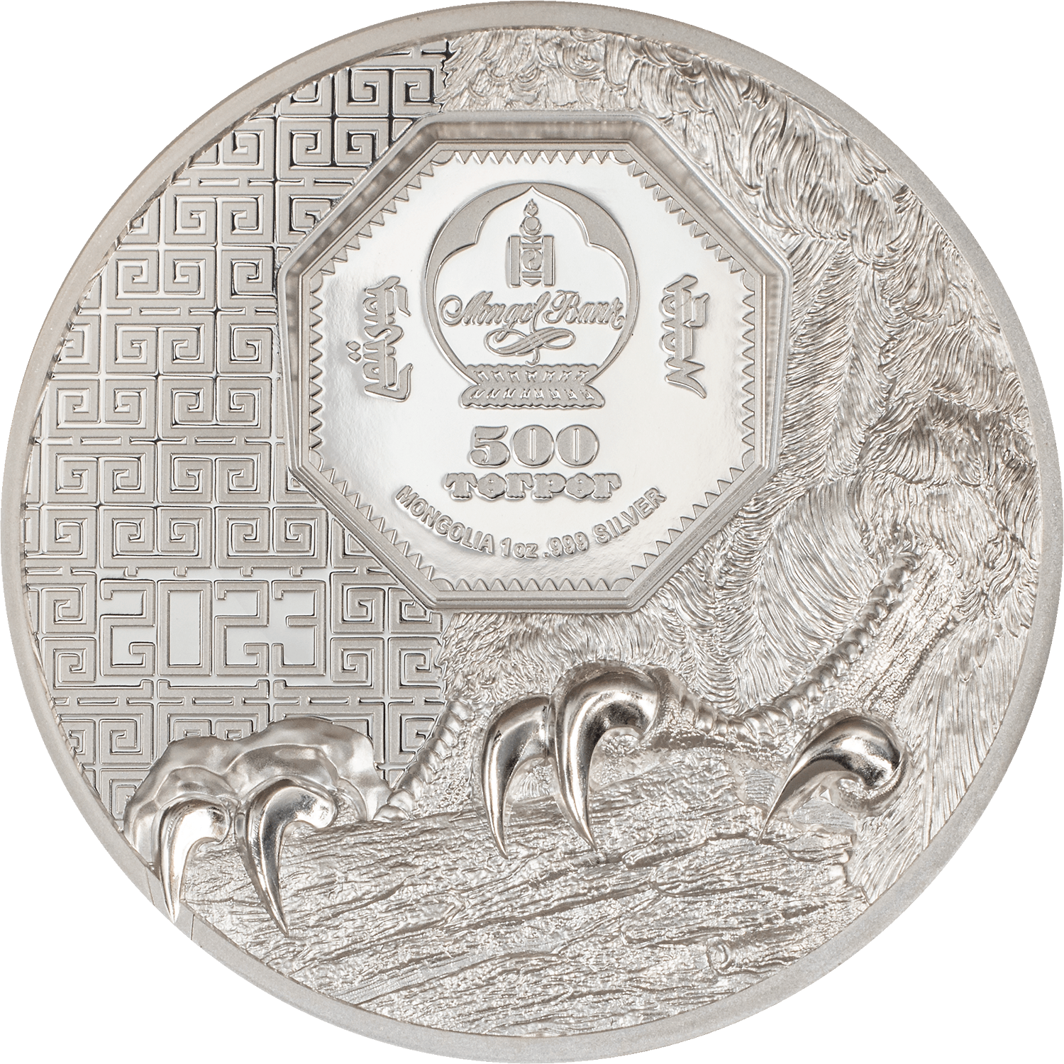 FALCON Wild Mongolia 1 Oz Silver Coin 500 Togrog Mongolia 2023 - PARTHAVA COIN
