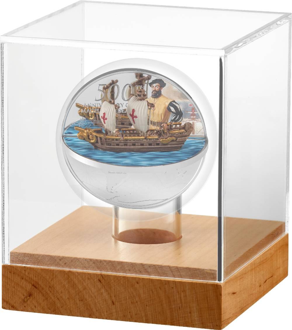 FERDINAND MAGELLAN 3D Shape 500th Anniversary 2 Oz Silver Coin 5$ Niue 2021 - PARTHAVA COIN