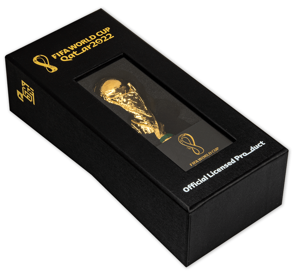 OFFICIAL FIFA WORLD CUP TROPHY™ REPLICA 1 Kg Pure Silver Ag999, Gold-Plated