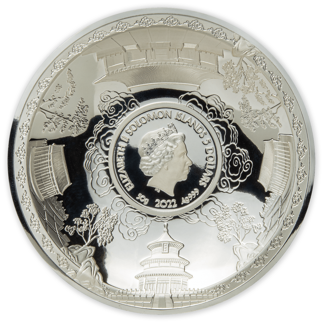 GOLD PANDA 40th Anniversary Silver Coin $5 Solomon Islands 2022 - PARTHAVA COIN