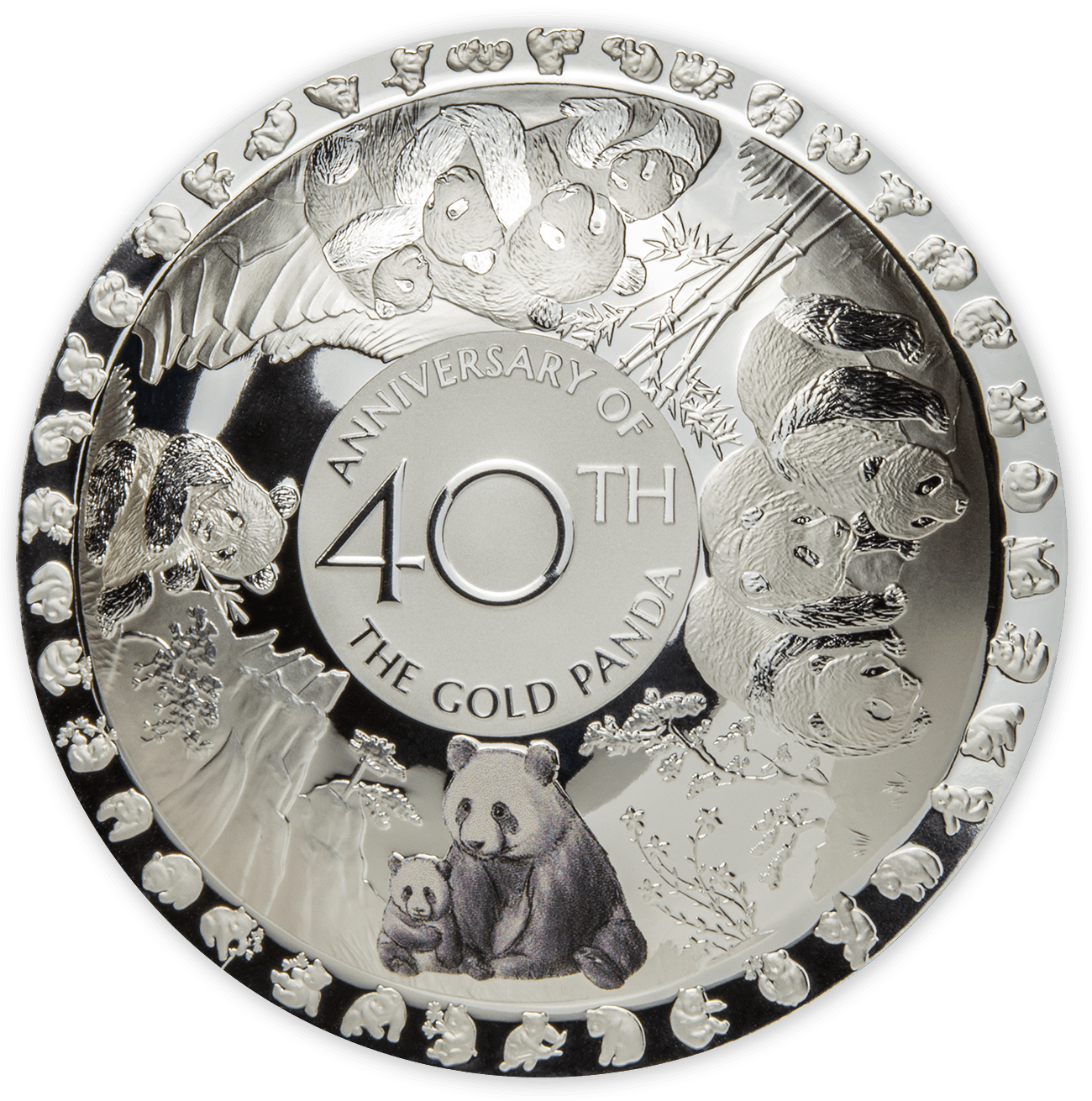 GOLD PANDA 40th Anniversary Silver Coin $5 Solomon Islands 2022 - PARTHAVA COIN