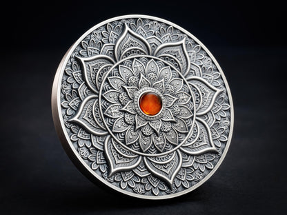 INDIAN Mandala Art 3 Oz Silver Coin $10 Fiji 2023 - PARTHAVA COIN