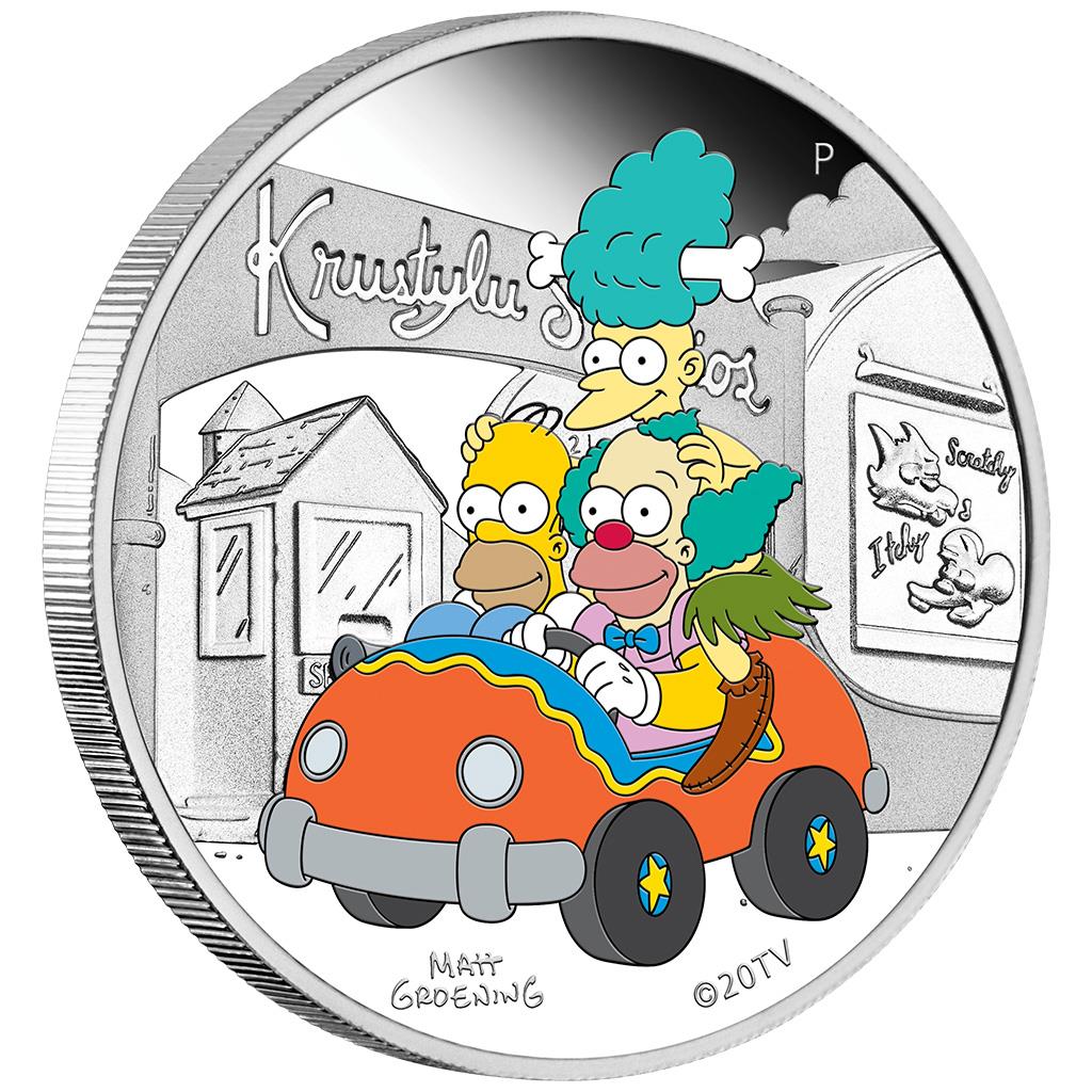 KRUSTYLU STUDIOS Simpsons 1 Oz Silver Coin $1 Tuvalu 2022
