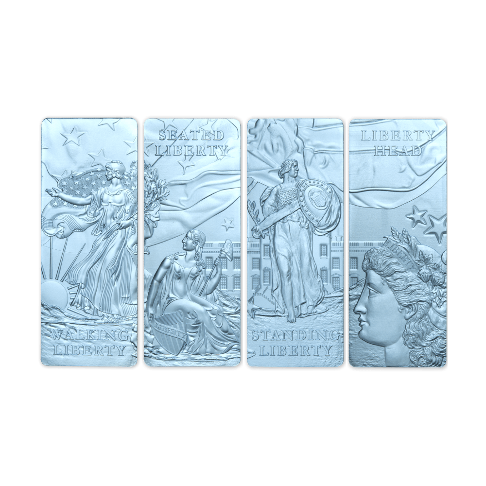 LADY LIBERTY Set 4 oz Silver Coins(4 x 1 oz) $5 Barbados 2022 - PARTHAVA COIN