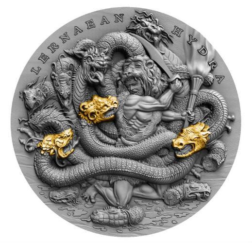 LERNAEAN HYDRA Twelve Labours of Hercules 2 Oz Silver Coin 5$ Niue 2019 - PARTHAVA COIN