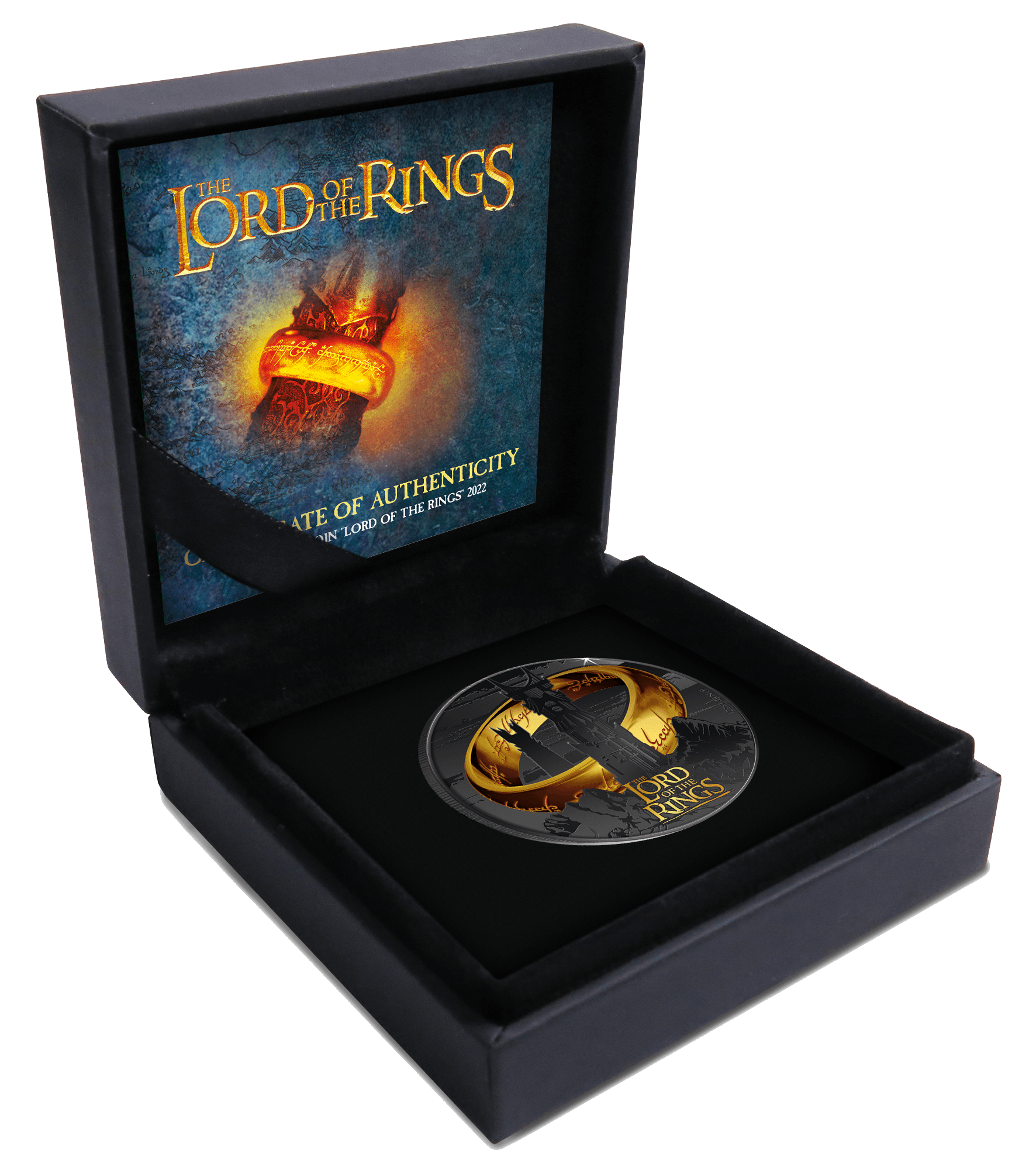 LORD OF THE RINGS 24k Gold Plating 1 Oz Silver Coin $5 Samoa 2022 - PARTHAVA COIN