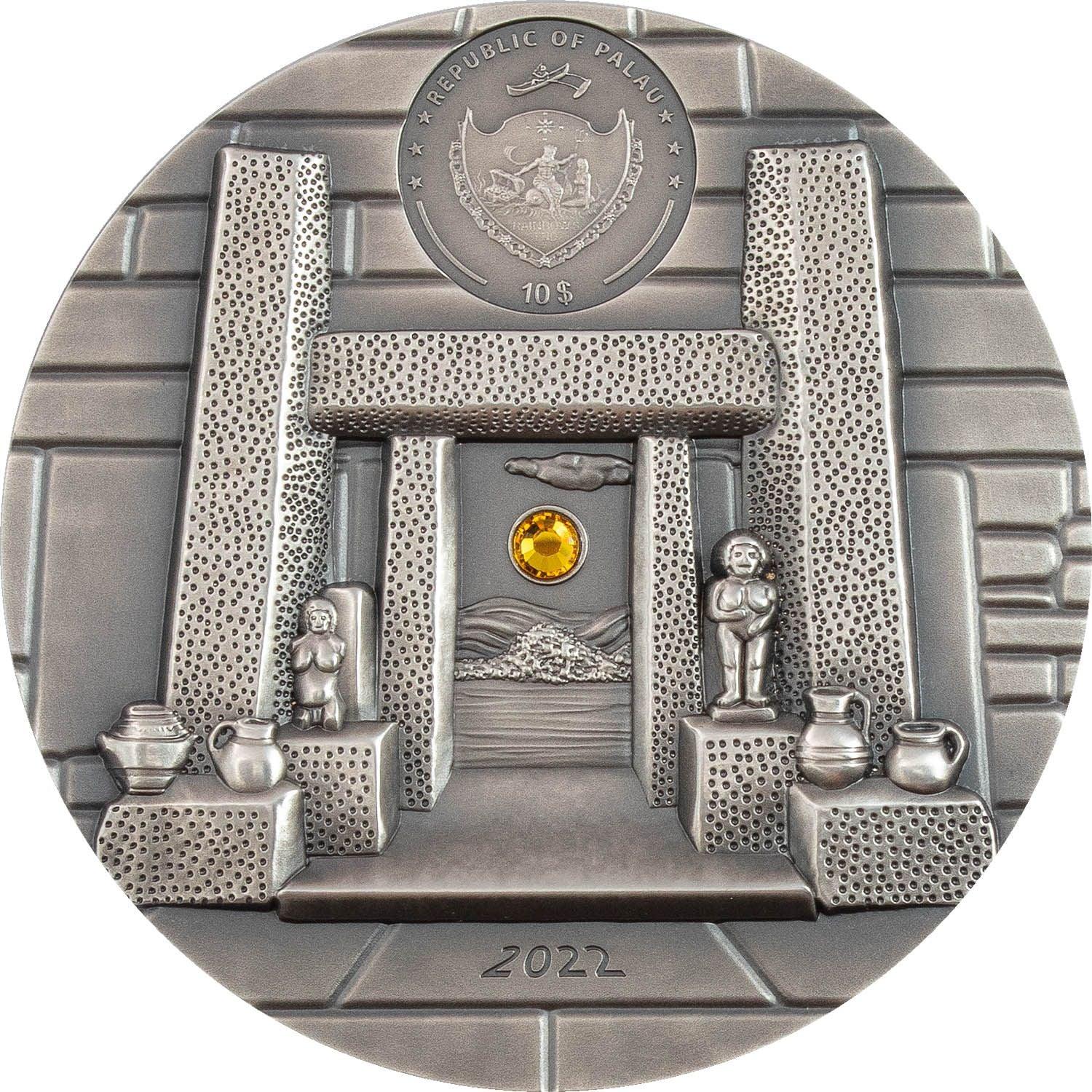 MNAJDRA TEMPLE Equinox and Solstice 2 Oz Silver Coin $10 Palau 2022 - PARTHAVA COIN
