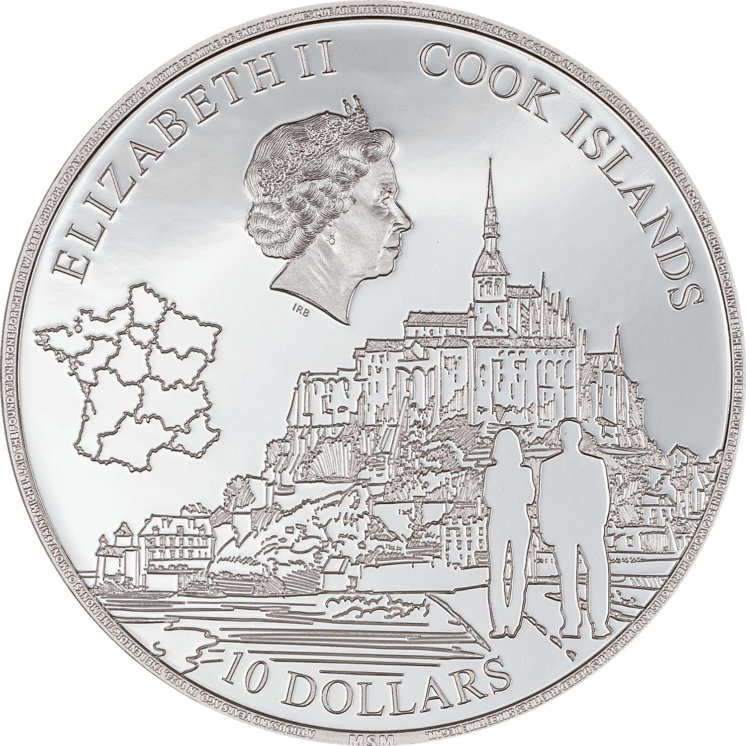 MONT SAINT MICHEL 2 Oz Silver Coin $10 Cook Islands 2023 - PARTHAVA COIN