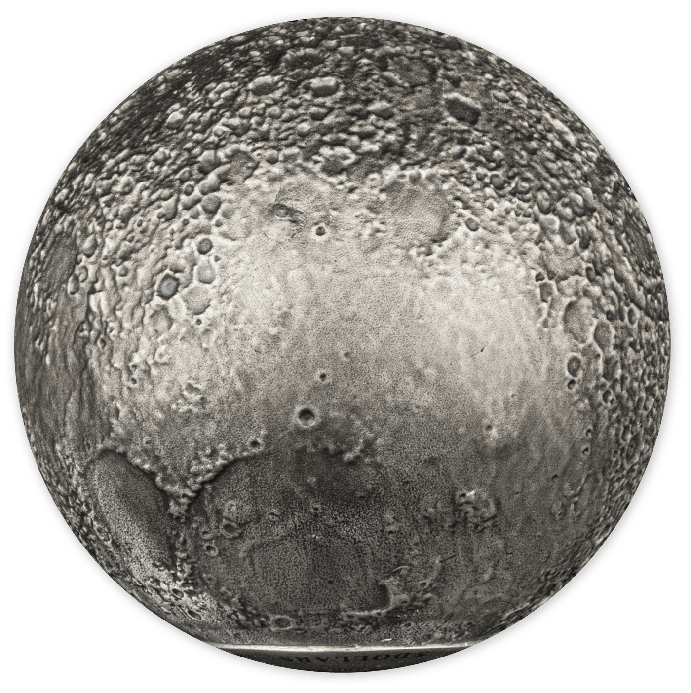 MOON SPHERICAL 3D Planet 3 Oz Silver Coin $5 Barbados 2023 - PARTHAVA COIN