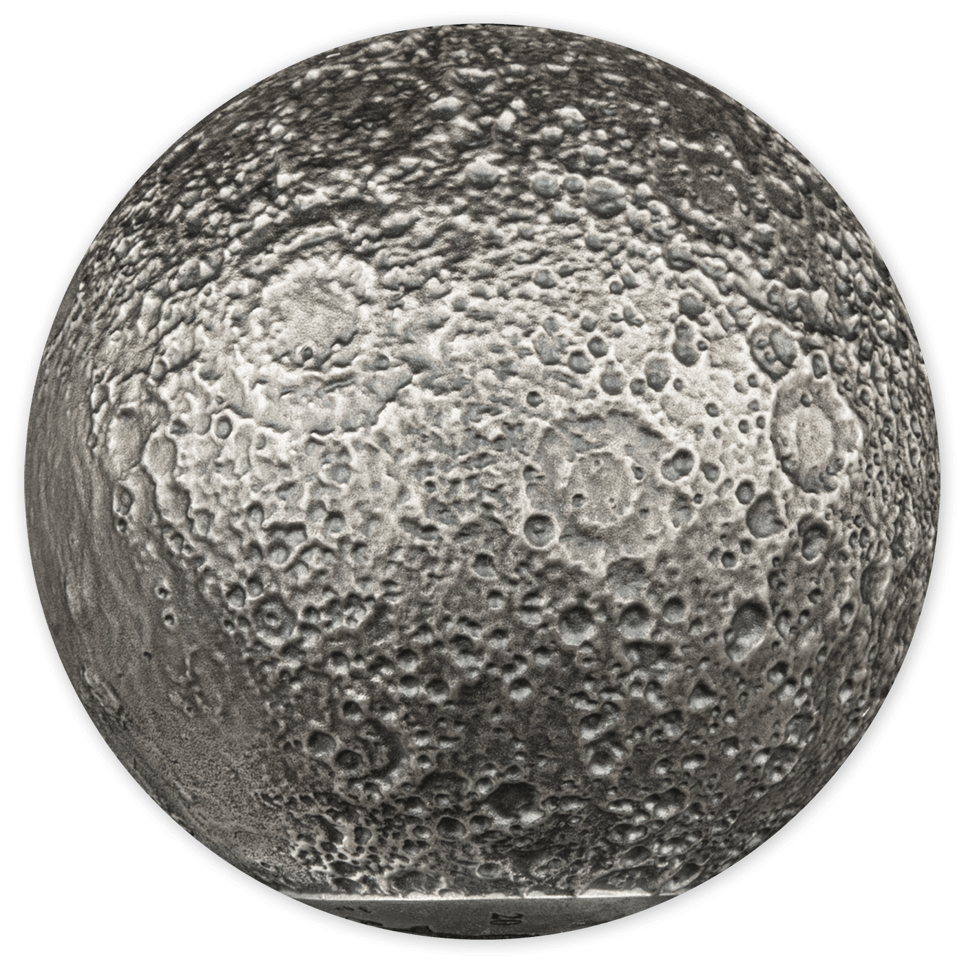 MOON SPHERICAL 3D Planet 3 Oz Silver Coin $5 Barbados 2023 - PARTHAVA COIN