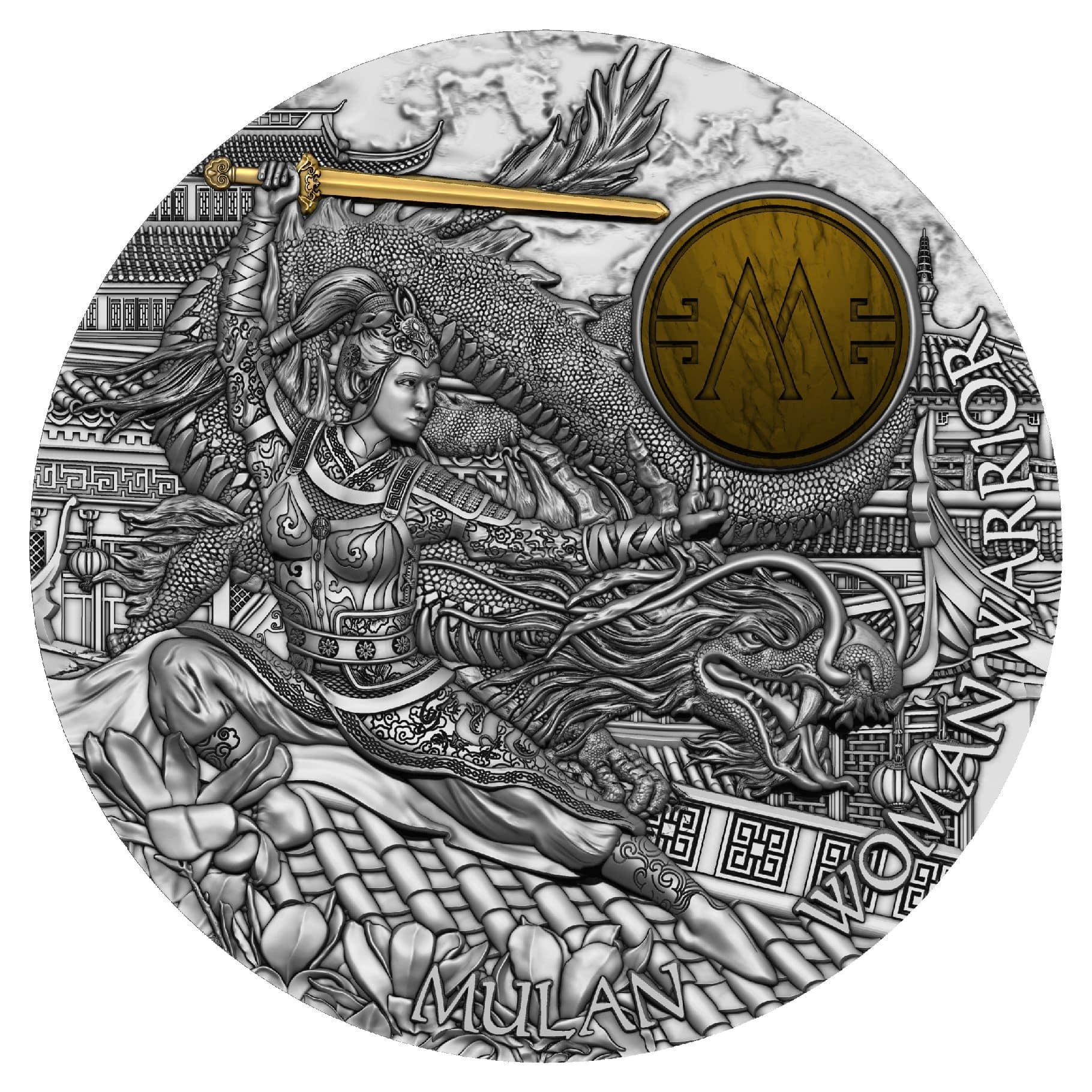 MULAN Woman Warrior III 2 Oz Silver Coin 5$ Niue 2021 - PARTHAVA COIN