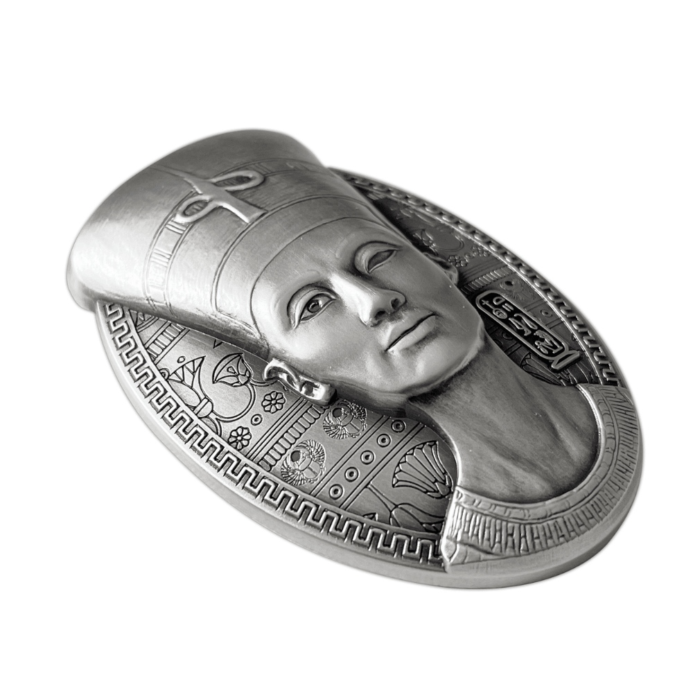 NEFERTITI BUST 3 Oz Silver Coin 200 Francs Djibouti 2023 - PARTHAVA COIN